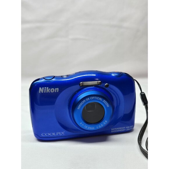 Nikon COOLPIX S33 13.1MP 3x Zoom Waterproof Compact Digital Camera Blue - Picture 9 of 13